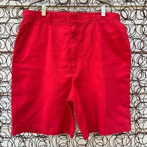 Vintage 90s Lord Isaac’s Sport red high rise wide leg shorts
